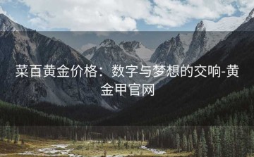 菜百黄金价格：数字与梦想的交响-黄金甲官网