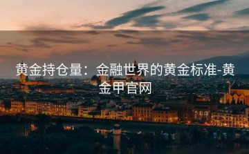黄金持仓量：金融世界的黄金标准-黄金甲官网