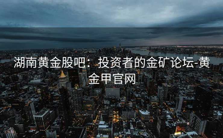 湖南黄金股吧：投资者的金矿论坛-黄金甲官网